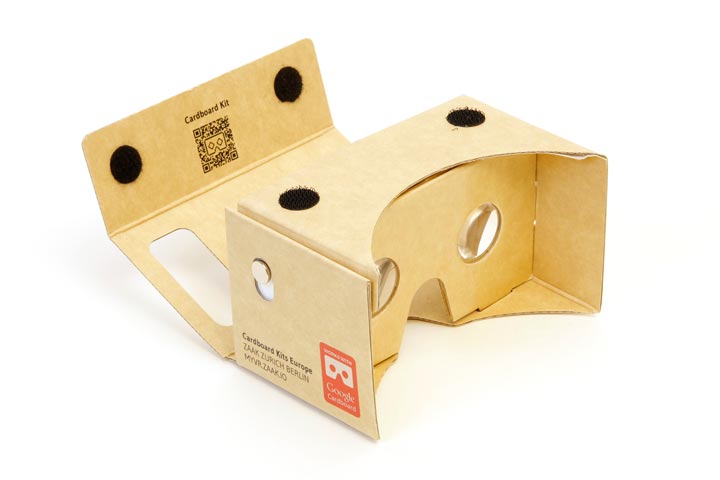 Un simple masque de réalité virtuelle en carton, compatible avec n'importe quel smartphone